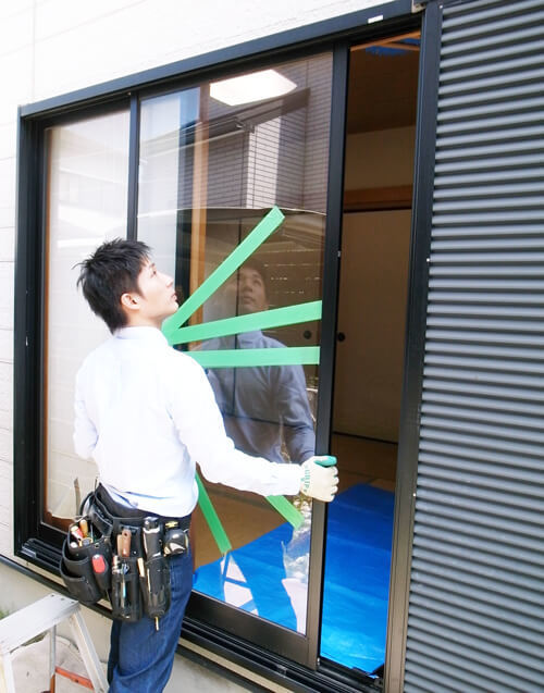 ガラス交換工事の流れ