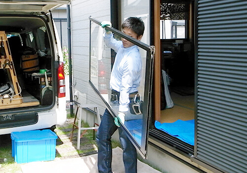 ガラス交換工事の流れ
